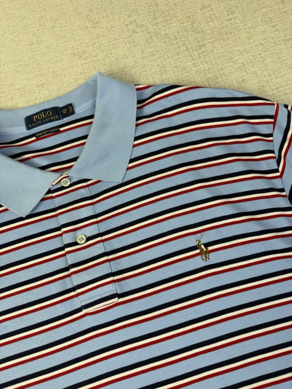 Polo Ralph Lauren Men’s 3XB Pima Soft Touch Striped Pony Golf Polo